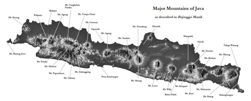 Mountains of Java in Bujangga Manik